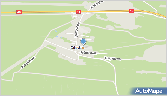 Olsztyn powiat częstochowski, Fiołkowa, mapa Olsztyn powiat częstochowski