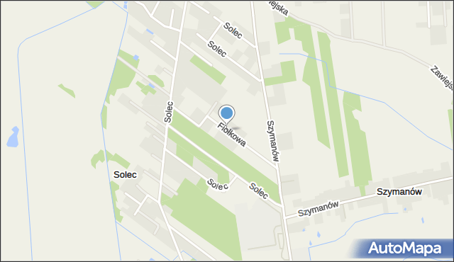 Solec gmina Góra Kalwaria, Fiołkowa, mapa Solec gmina Góra Kalwaria