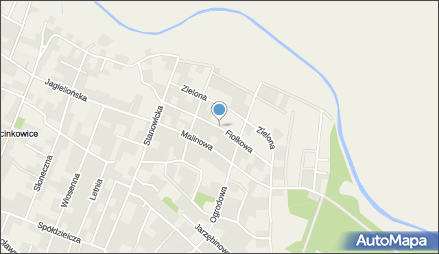 Stanowice gmina Oława, Fiołkowa, mapa Stanowice gmina Oława