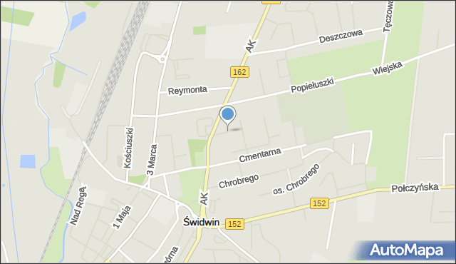 Świdwin, Fiołkowa, mapa Świdwin
