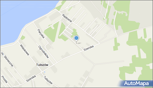 Tuliszów, Fiołków, mapa Tuliszów