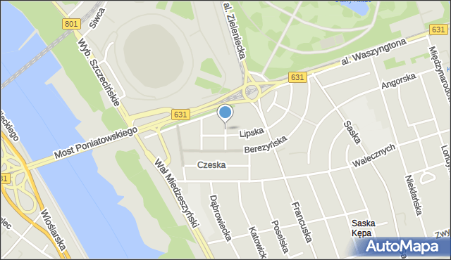 Warszawa, Finlandzka, mapa Warszawy