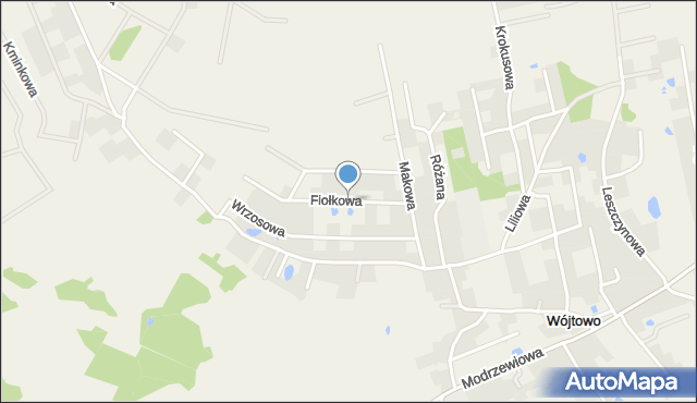 Wójtowo gmina Barczewo, Fiołkowa, mapa Wójtowo gmina Barczewo