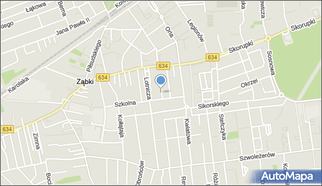 Ząbki powiat wołomiński, Fiedlera Arkadego, mapa Ząbki powiat wołomiński