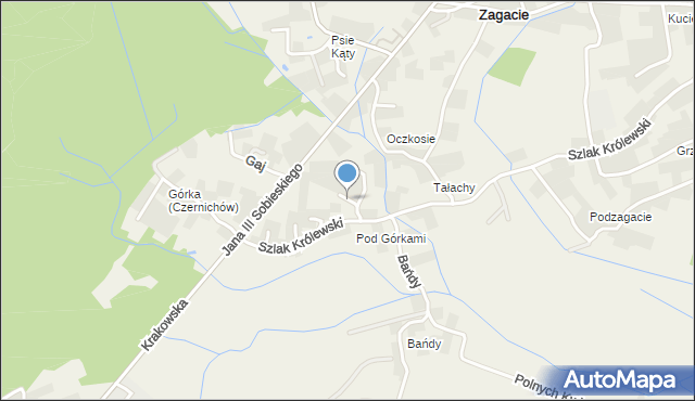 Zagacie gmina Czernichów, Fiołkowa, mapa Zagacie gmina Czernichów