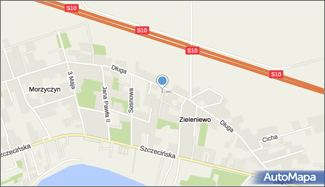 Zieleniewo gmina Kobylanka, Fieldorfa-Nila Augusta Emila, gen., mapa Zieleniewo gmina Kobylanka