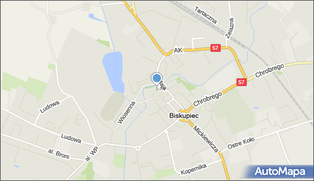 Biskupiec powiat olsztyński, Floriańska, mapa Biskupiec powiat olsztyński