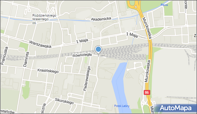 Katowice, Floriana, mapa Katowic