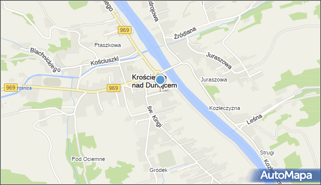 Krościenko nad Dunajcem, Flisaków Pienińskich, mapa Krościenko nad Dunajcem