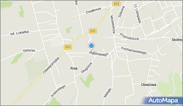 Libiąż, Flasińskiego Franciszka, ks., mapa Libiąż