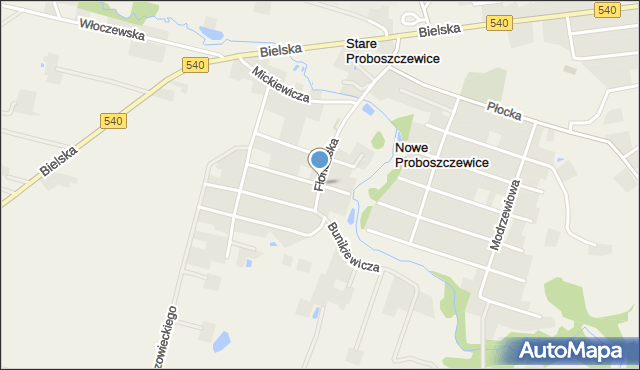 Nowe Proboszczewice, Floriańska, mapa Nowe Proboszczewice