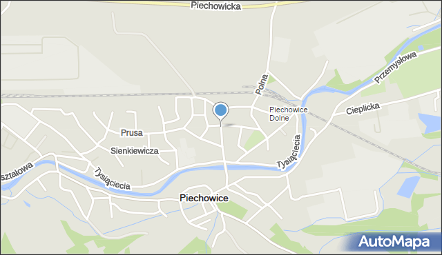 Piechowice powiat karkonoski, Fliegera Józefa, mapa Piechowice powiat karkonoski