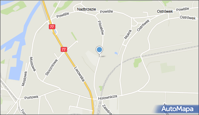 Sandomierz, Flisaków, mapa Sandomierza