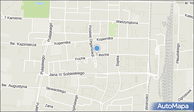 Częstochowa, Focha Ferdynanda, marsz., mapa Częstochowy