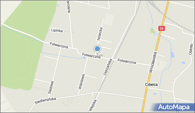 Jarocin, Folwarczna, mapa Jarocin