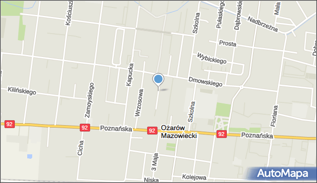 Ożarów Mazowiecki, Forsycji, mapa Ożarów Mazowiecki