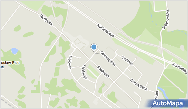 Wrocław, Fortowa, mapa Wrocławia