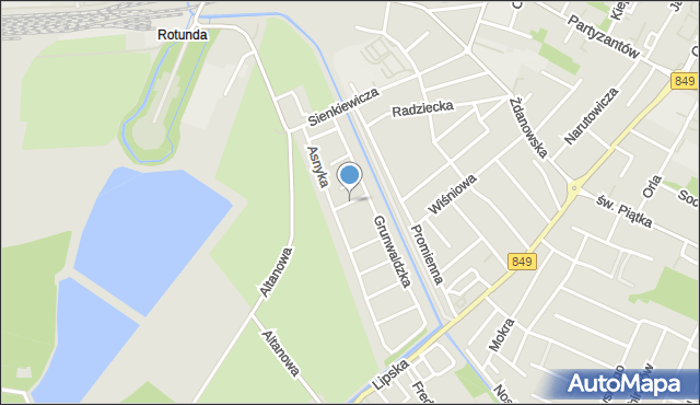 Zamość, Fornalskiego Franciszka, mapa Zamościa