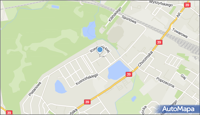 Brzeg, Fredry Aleksandra, mapa Brzeg