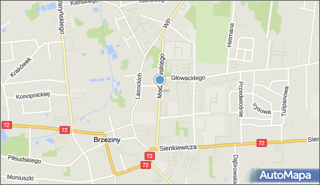 Brzeziny, Frycza-Modrzewskiego Andrzeja, mapa Brzeziny