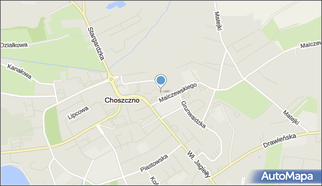 Choszczno, Fredry Aleksandra, mapa Choszczno