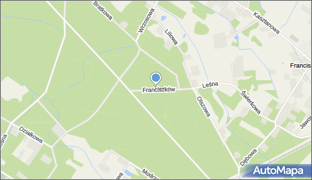 Franciszków gmina Wiskitki, Franciszków, mapa Franciszków gmina Wiskitki