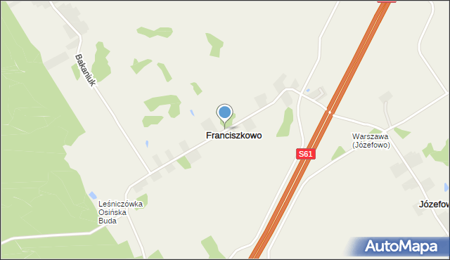Franciszkowo gmina Raczki, Franciszkowo, mapa Franciszkowo gmina Raczki