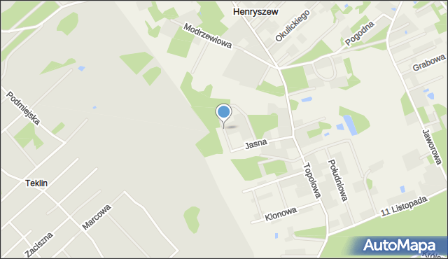 Henryszew, Fredry Aleksandra, mapa Henryszew