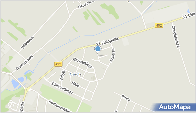 Kłobuck, Franciszka Żwirki i Stanisława Wigury, mapa Kłobuck