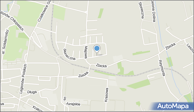 Krzeszowice, Franciszka Żwirki i Stanisława Wigury, mapa Krzeszowice