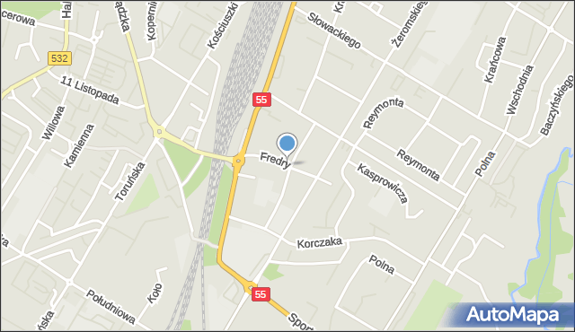 Kwidzyn, Fredry Aleksandra, mapa Kwidzyn