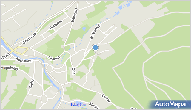 Lądek-Zdrój, Franciszka Żwirki i Stanisława Wigury, mapa Lądek-Zdrój