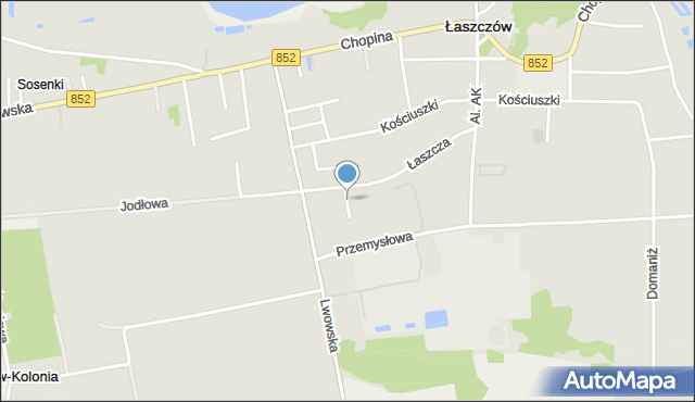 Łaszczów, Fredry Aleksandra, mapa Łaszczów