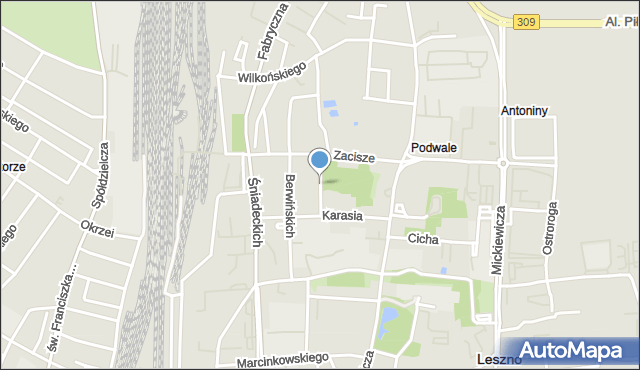 Leszno, Frankiewicza Edwarda, ks., mapa Leszno