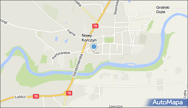 Nowy Korczyn, Franciszkańska, mapa Nowy Korczyn