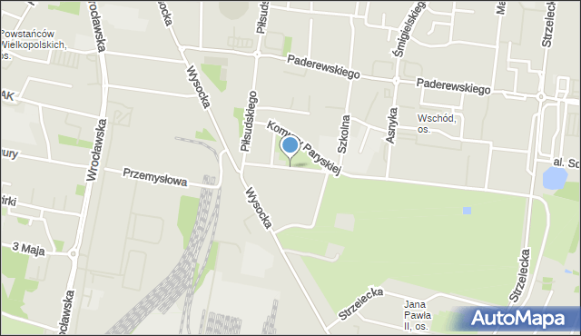 Ostrów Wielkopolski, Frąszczaka Kazimierza, mapa Ostrów Wielkopolski