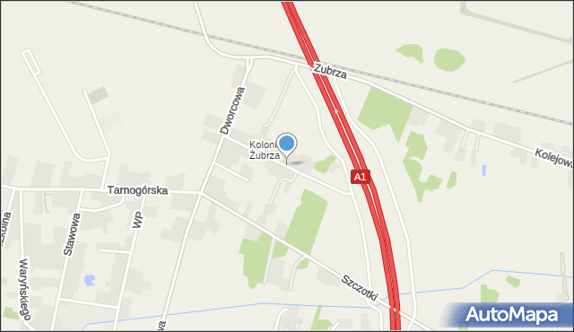 Ożarowice, Franciszka Żwirki i Stanisława Wigury, mapa Ożarowice