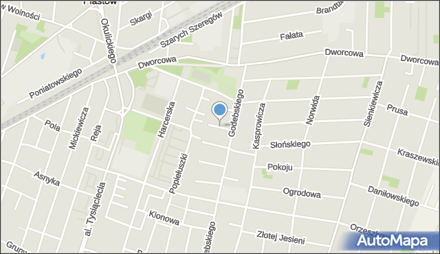 Piastów powiat pruszkowski, Fredry Aleksandra, mapa Piastów powiat pruszkowski