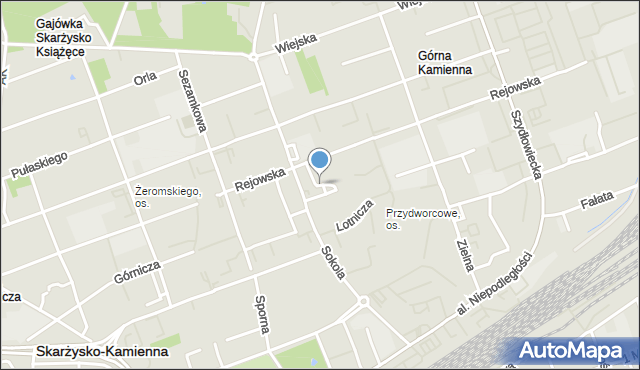 Skarżysko-Kamienna, Franciszka Żwirki i Stanisława Wigury, mapa Skarżysko-Kamienna