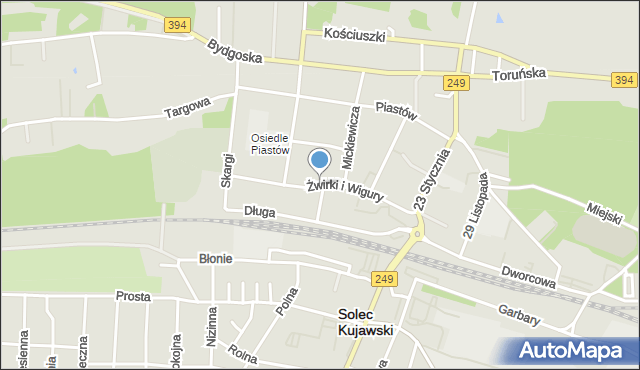 Solec Kujawski, Franciszka Żwirki i Stanisława Wigury, mapa Solec Kujawski