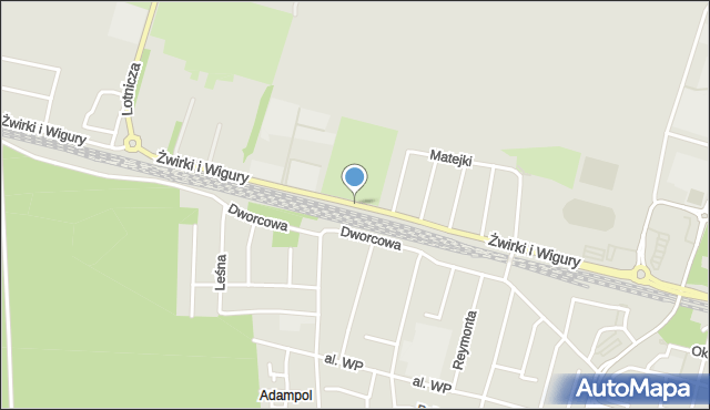 Świdnik, Franciszka Żwirki i Stanisława Wigury, mapa Świdnika