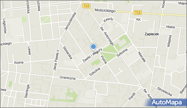 Tomaszów Mazowiecki, Franciszka Żwirki i Stanisława Wigury, mapa Tomaszów Mazowiecki