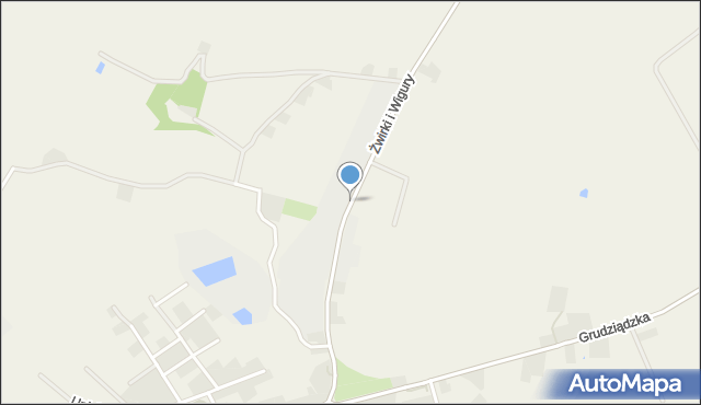 Unisław powiat chełmiński, Franciszka Żwirki i Stanisława Wigury, mapa Unisław powiat chełmiński