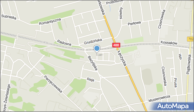 Zgierz, Frycza-Modrzewskiego Andrzeja, mapa Zgierz