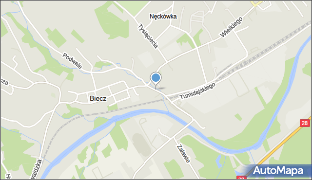 Biecz powiat gorlicki, Fuska Witolda, mapa Biecz powiat gorlicki