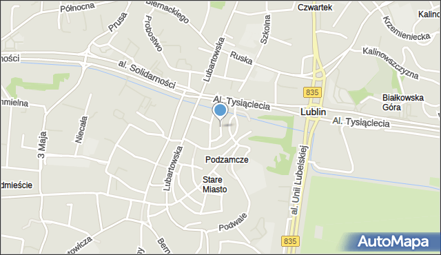Lublin, Furmańska, mapa Lublina