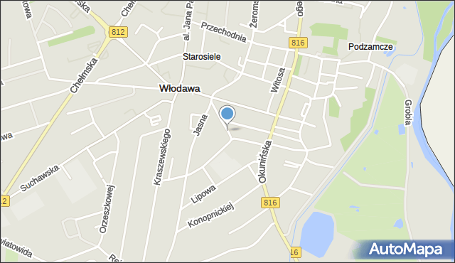 Włodawa, Furmańska, mapa Włodawa