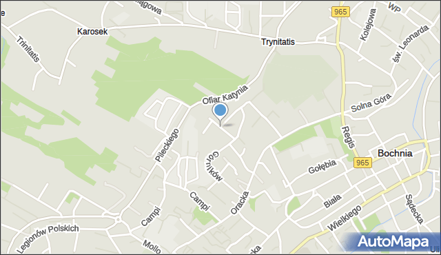 Bochnia, Gadowskiego Walentego, ks., mapa Bochni
