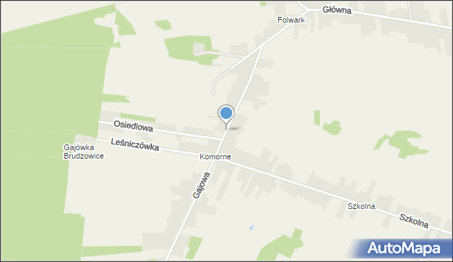 Brudzowice, Gajowa, mapa Brudzowice