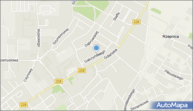 Bytów, Gałczyńskiego Konstantego Ildefonsa, mapa Bytów